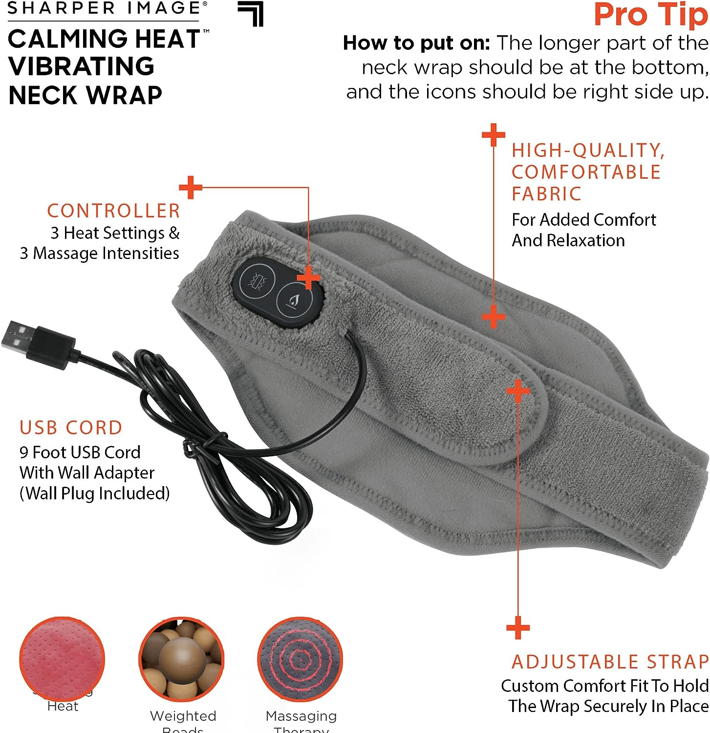 Sharper Image Tens Neck Massager with Soothing Heat