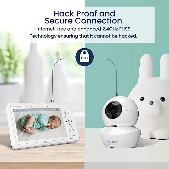 Babysense Compact Video Baby Monitor with Camera and Audio, Long