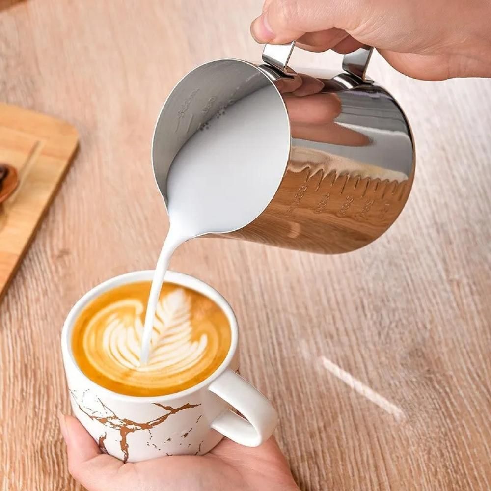 Stainless Steel Milk frothing Jug Coffee Pitcher Clear Scales Craft Coffee  Latte Tool Cafe Gadgets 