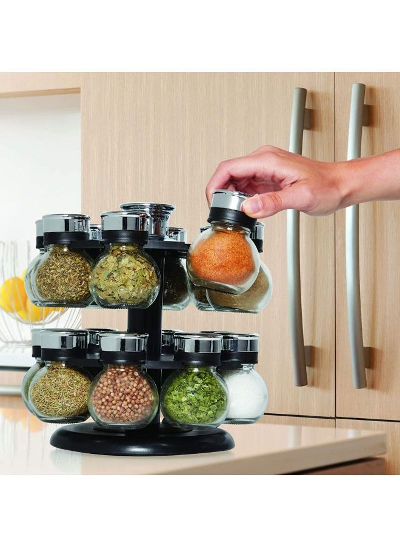 1 Set, Seasoning Bottle Storage Rack, Kitchen Seasoning Bottle Organizer,  Pull Out Spice Rack Organizer For Cabinet, 2 Drawers 2-Tier Seasoning Box Ra