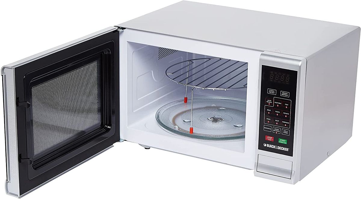 Black+Decker Microwave Oven with Grill 30 L, Silver - MZ3000PG