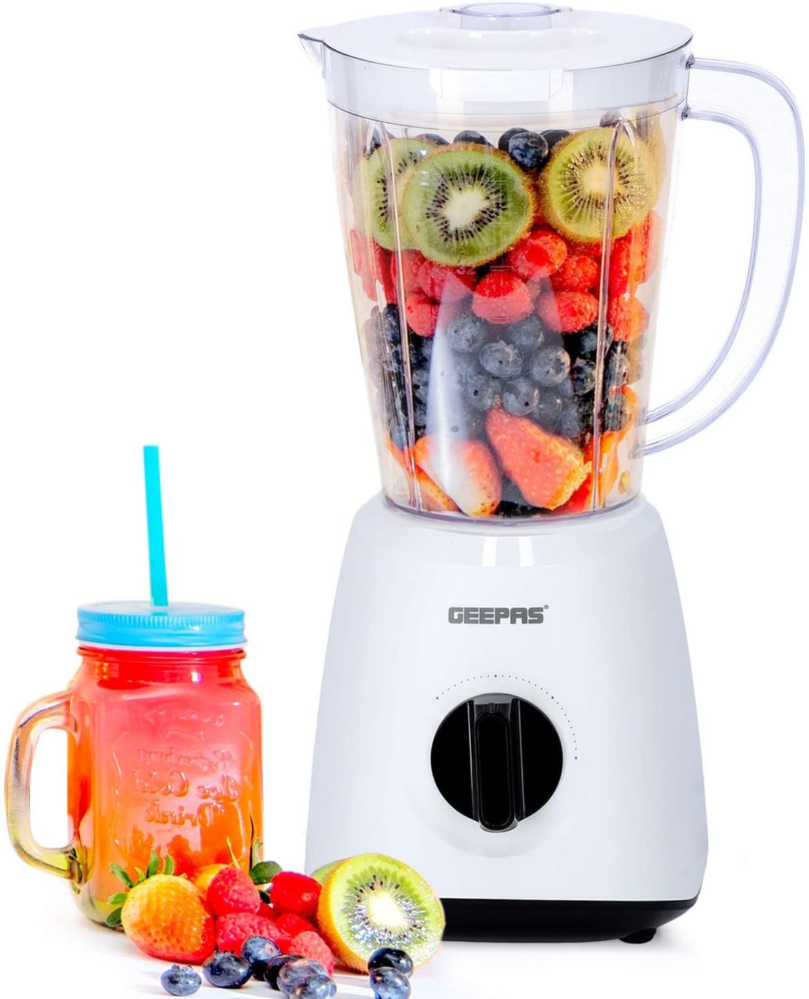 Geepas 1200W Compact Food Processor and Blender, Stainless Steel