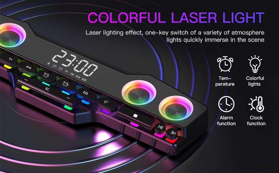 Laser Gaming: RGB Bluetooth Gaming Soundbar