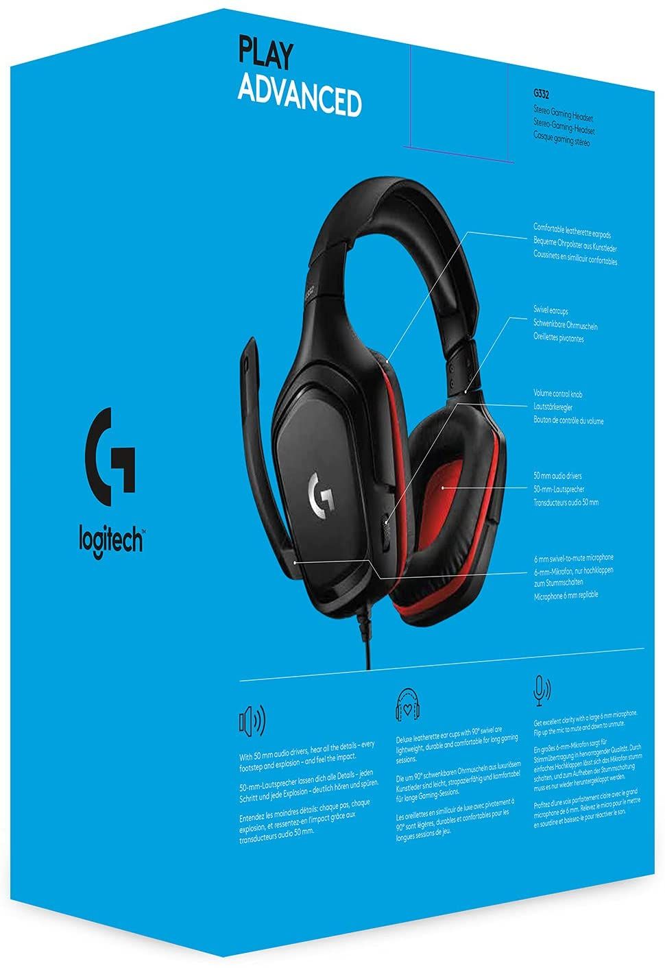Logitech G332 Casque gaming filaire - compatible PC, PlayStation 4