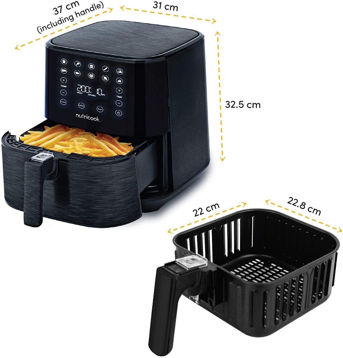 Nutricook Air Fryer 2, 1700 Watts, Digital Control Panel Display