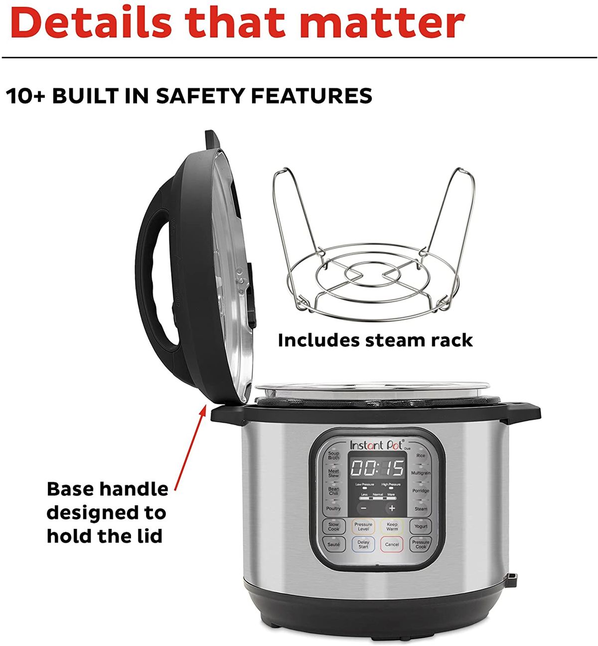 Instant Pot Duo 80 7-in-1 8 qt. 1200W Electric Pressure Cooker -  Black/Silver for sale online