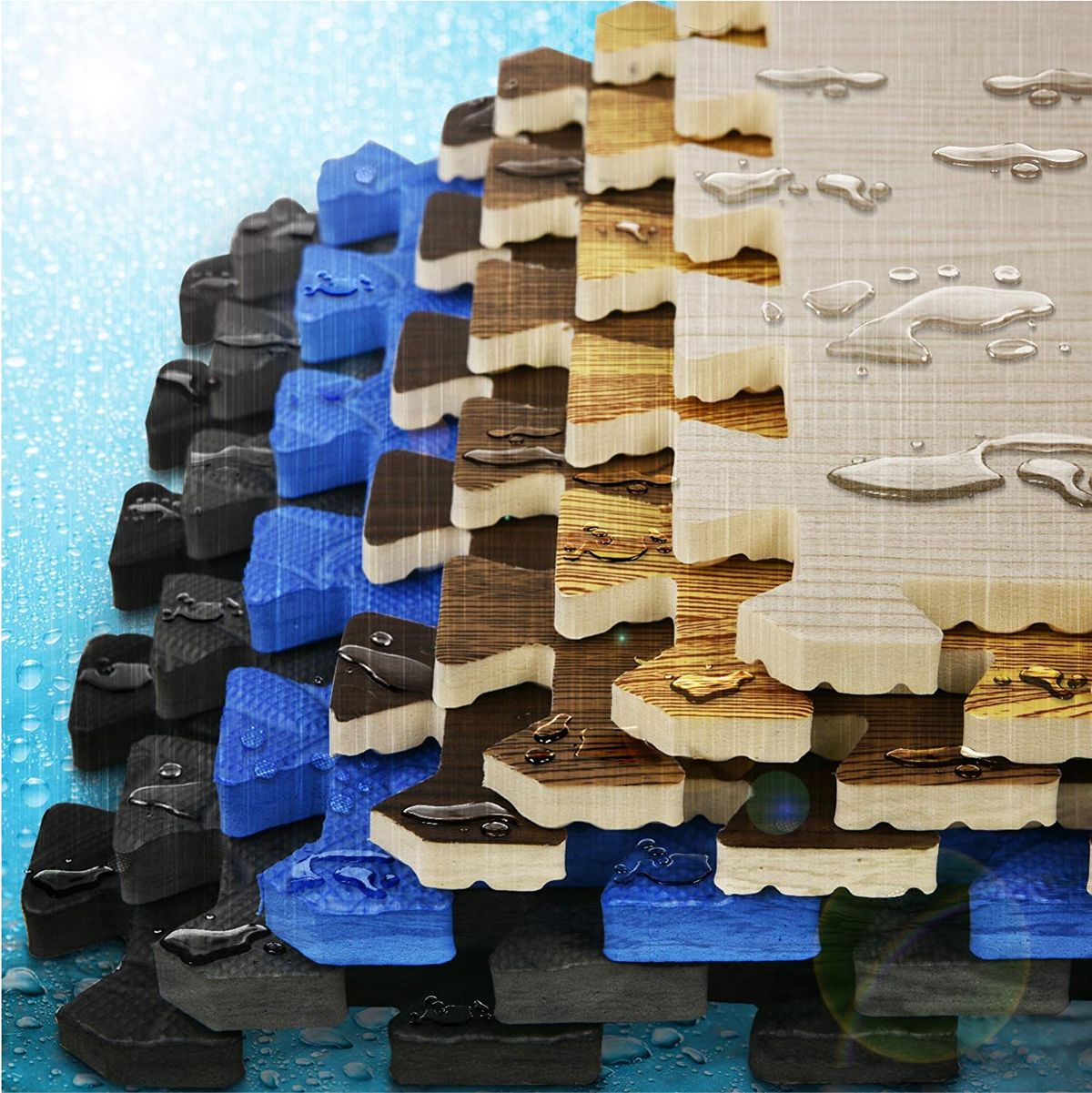 Yes4all Interlocking Exercise Foam Mats with Border