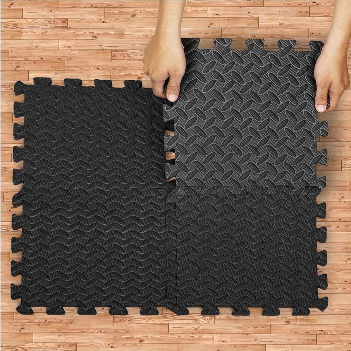 Yes4all Interlocking Exercise Foam Mats with Border