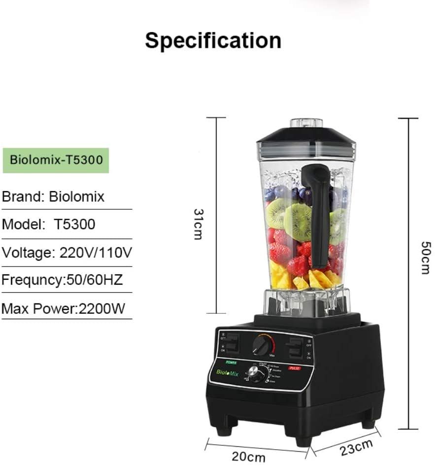 BioloMix BPA Free 2L Jar 2200W Professional Smart Timer Pre