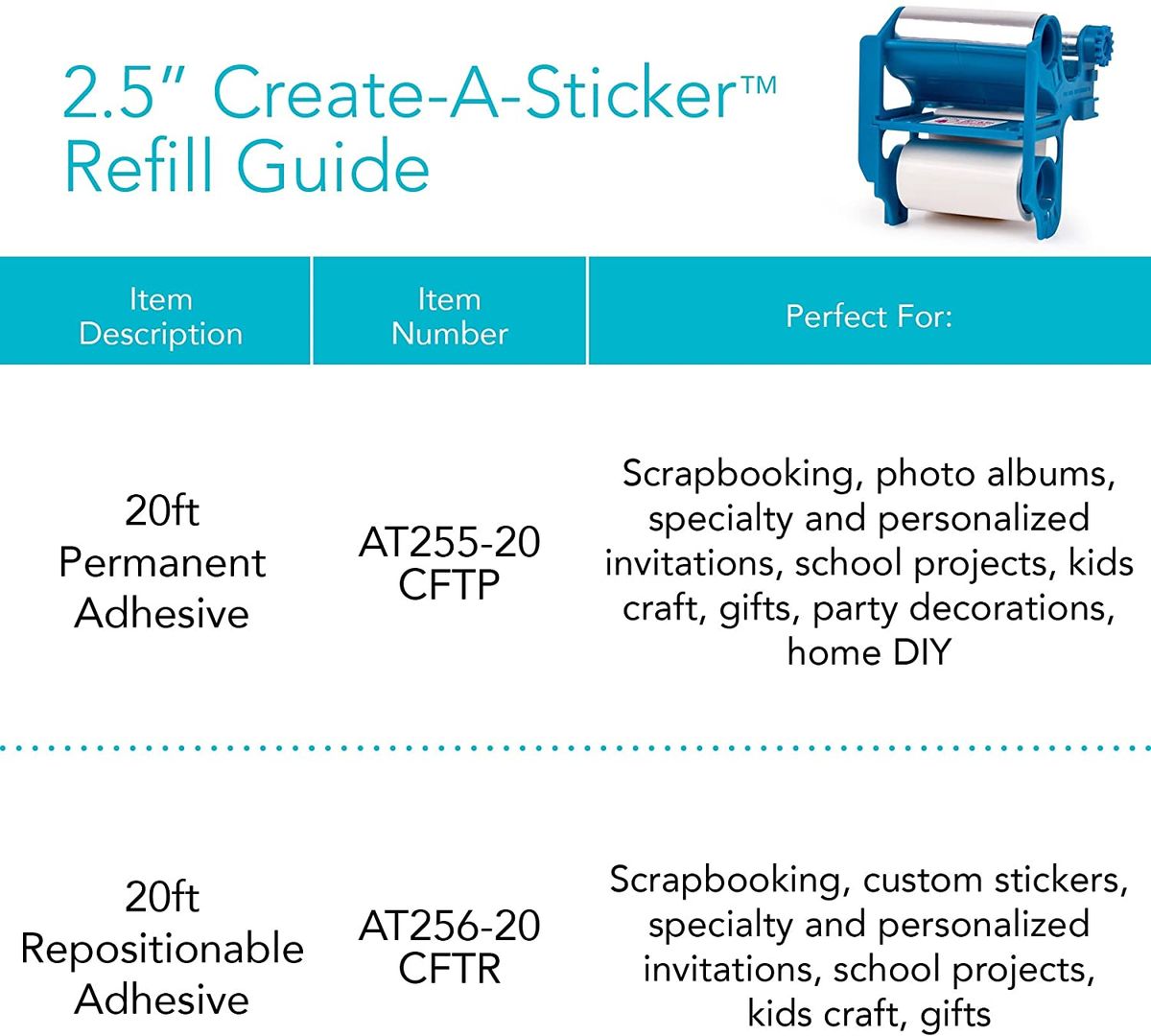  Xyron 2 1/2 in. Create-A-Sticker Permanent Refill 20 ft.:  Laminating Supplies: Wall Art