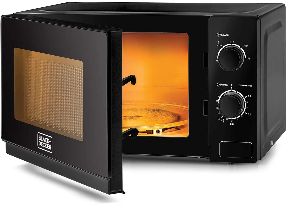 Black Decker 20 Liter Microwave Oven with Defrost Function Black