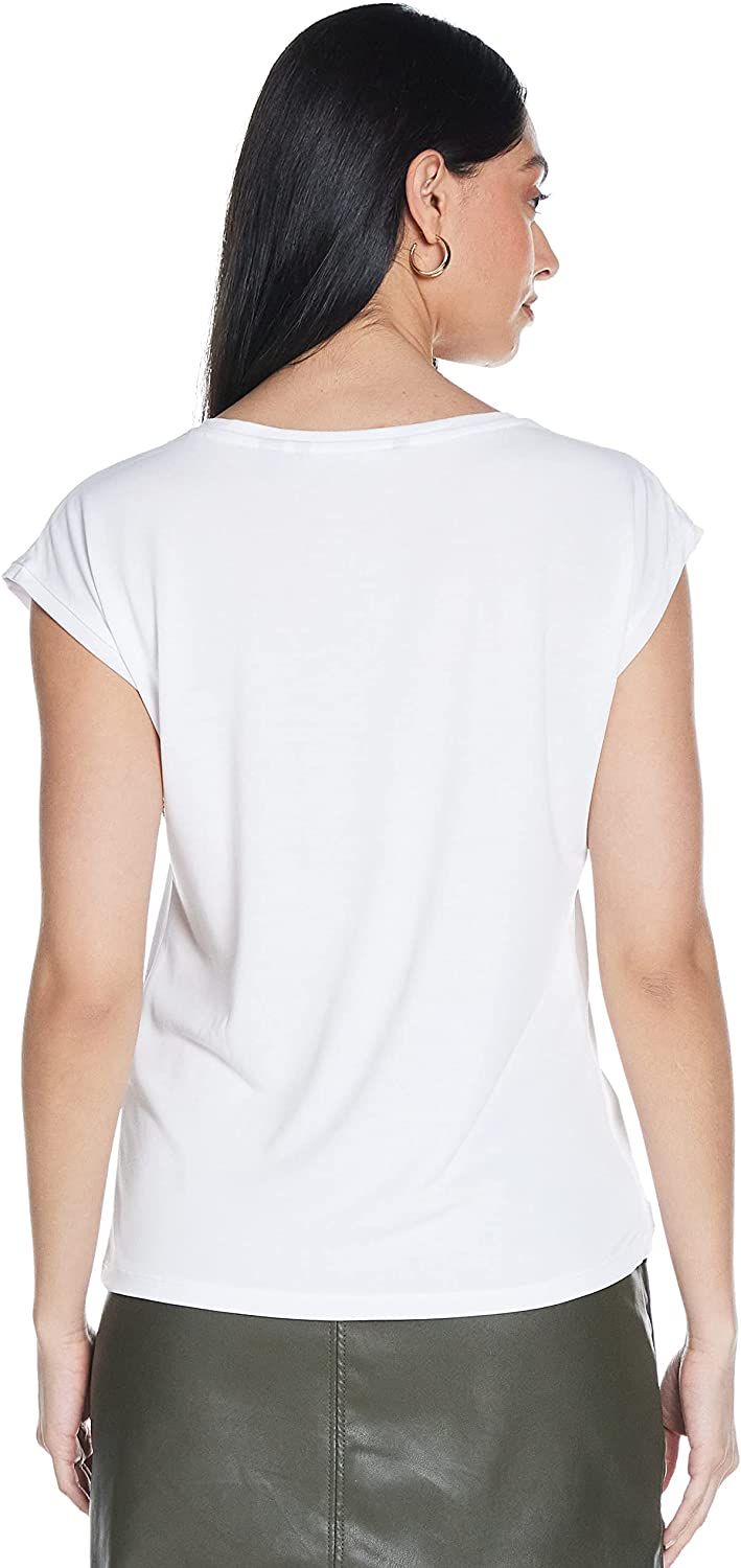 T-Shirt/Bright GA Vero VMFILLI S/S Moda V-NECK White/XL Women\'s