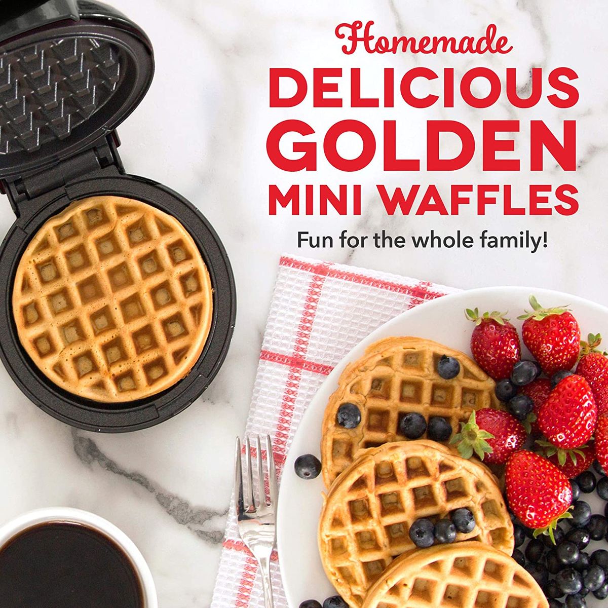 Dash Mini Maker: The Mini Waffle Maker Machine for Individual Waffles,  Paninis, Hash Browns, & other on the go Breakfast, Lunch, or Snacks, with  Easy Clean, Dual Non-stick Sides - Aqua 