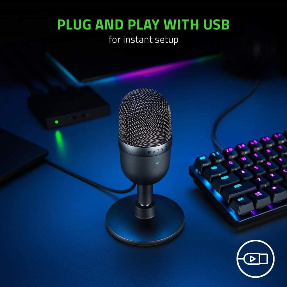 Razer Seiren X USB Streaming Microphone: Professional Grade - Built-in  Shock Mount - Supercardiod Pick-Up Pattern - Anodized Aluminum - Classic  Black