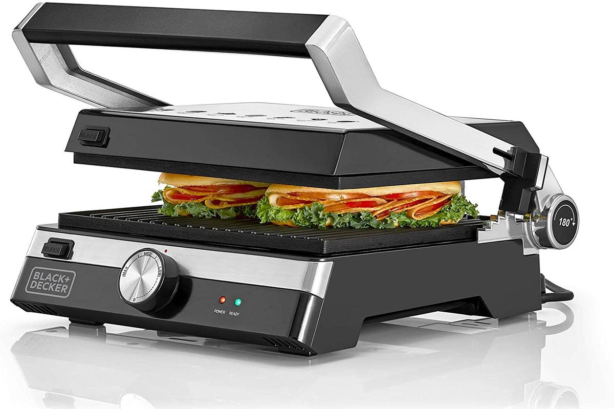 Black+Decker 1400W Contact Grill With Full Flat Grill For Barbecue