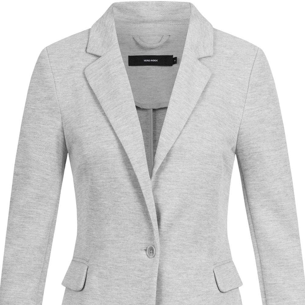 Vero Moda Women's VMJULIA L/S DNM Blazer/Light Grey Melange/36