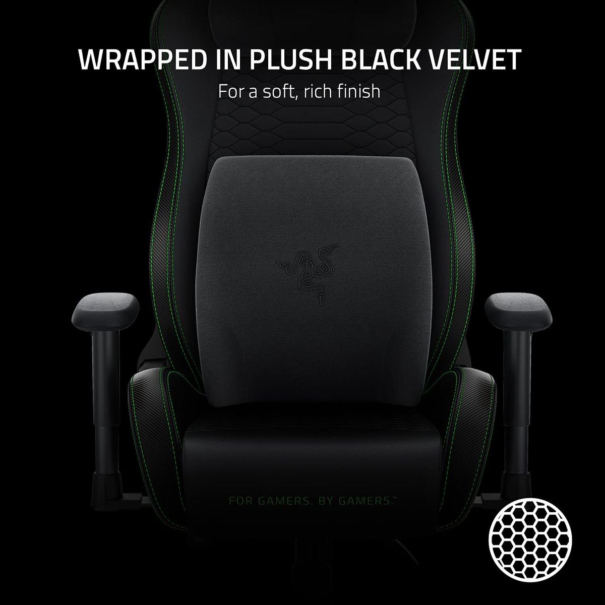  Razer Head Cushion Chroma Neck & Head Support for Gaming Chairs:  Ergonomically Designed - Memory Foam Padding - Wrapped in Plush Black  Velvet - Chroma RGB : Video Games