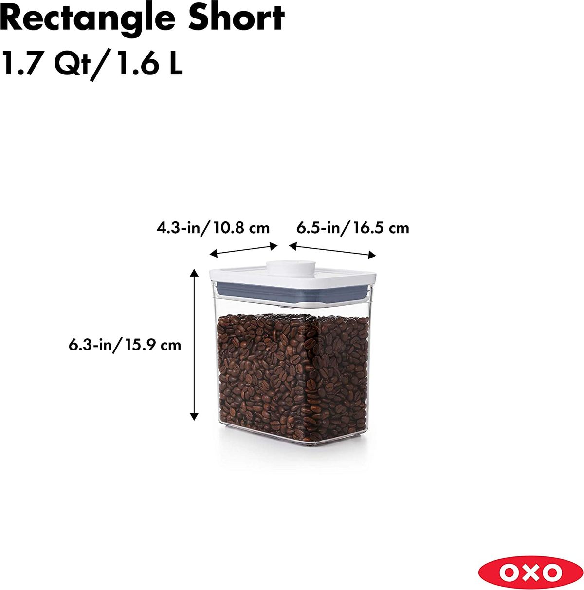 OXO Steel POP Rectangle Short 1.7-Qt. Food Storage Container