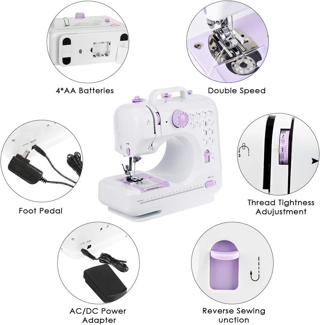 EXCEART Childs Sewing Machine Kid Sewing Machine with Lamp Children Sewing  Machine Small Sewing Machine Mini Beginner Sewing Machine Stiching Machine