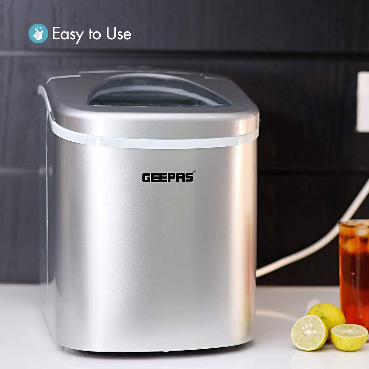 Geepas Ice Cube Maker, Two Sizes, Produces 12kg Ice in 24 Hours