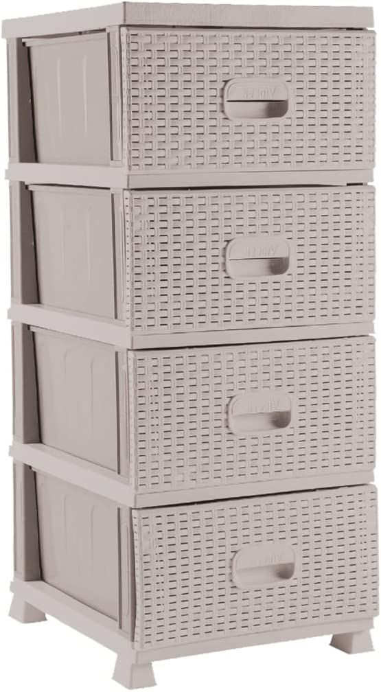 Royal Ford 4 Tier Rattan Storage Cabinet