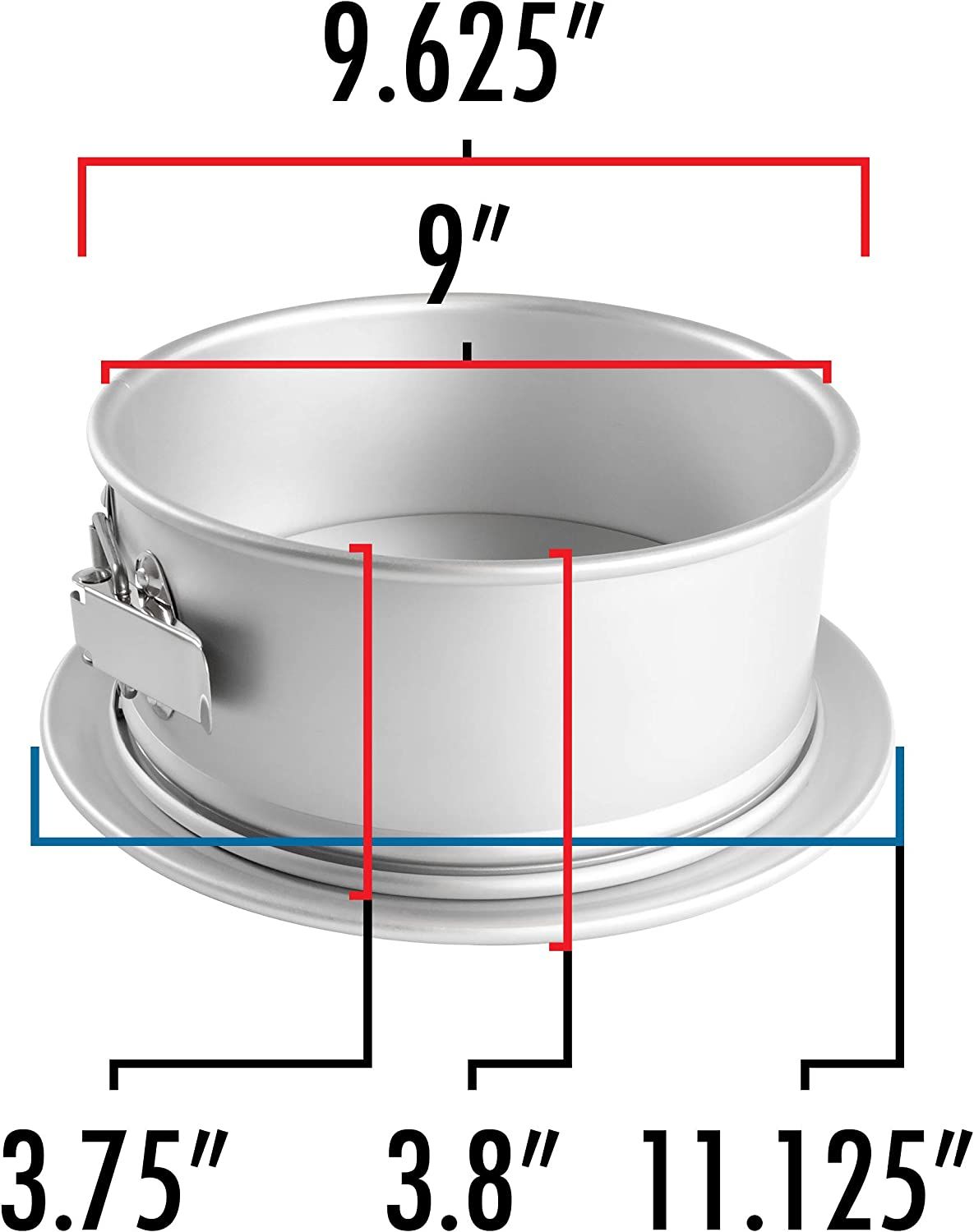 Fat Daddio's PSF-93 Anodized Aluminum Springform Pan, 9 x 3 Inch