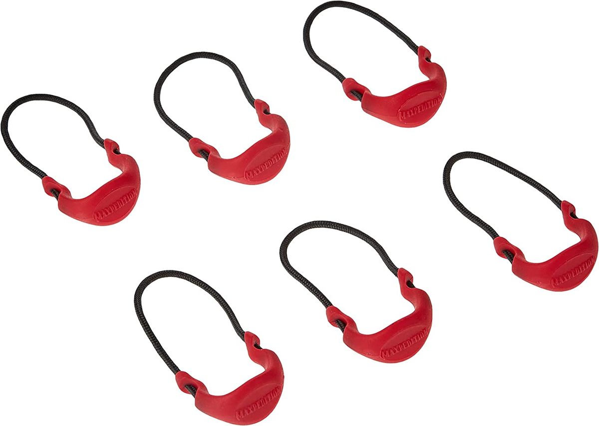 Maxpedition Positive Grip Zipper Pulls (Pack of 6) (Small) (EMS Red)