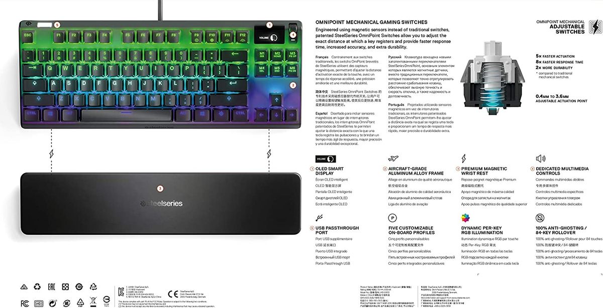 SteelSeries Apex Pro TKL - keyboard - with display - QWERTY