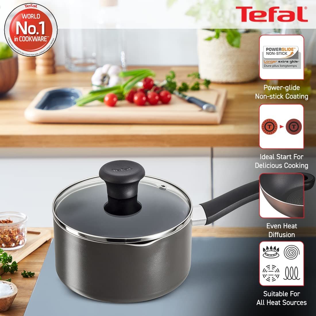 Nonstick Aluminium Tefal Delicia Fry Pan, For Kitchen