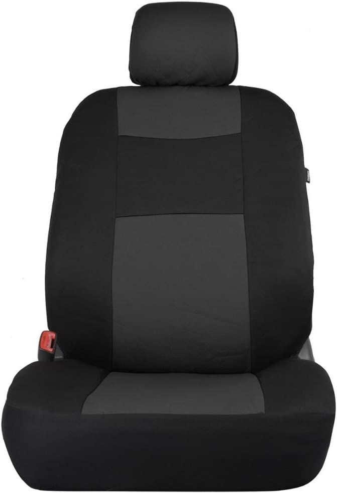 BDK PolyPro Car Seat Covers Full Set in Charcoal on Black –  Front and Rear Split Bench for Cars, Easy to Install Cover Set, Accessories  Auto Trucks Van SUV : Automotive