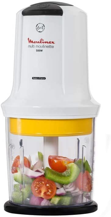 MOULINEX chopper Multi Moulinette 6-in-1 chopper (onions, herbs, coffee  beans, spices, ice crush), 500 ML bowl, AT723127