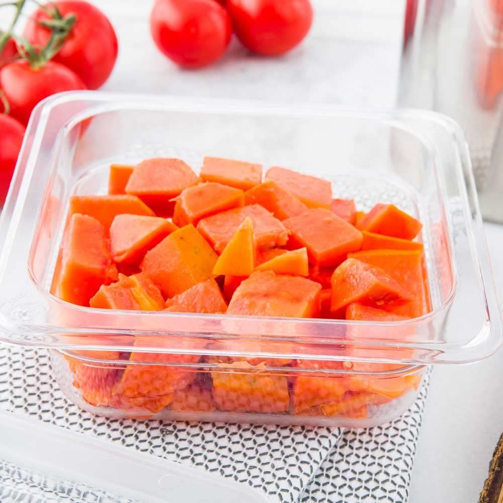 Cold Food Pan - Plastic Cold Food Storage Container - 1/2 Size - 4 inch Deep - Clear - 1ct Box - Met Lux, Size: Half Size