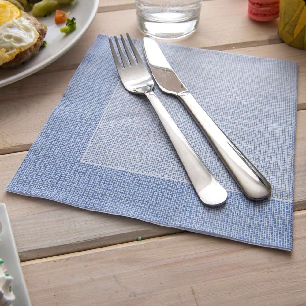 Disposable Paper Napkins - Air Laid - Square - Blue - Dinner - 16 x 16 -  600 Count Box