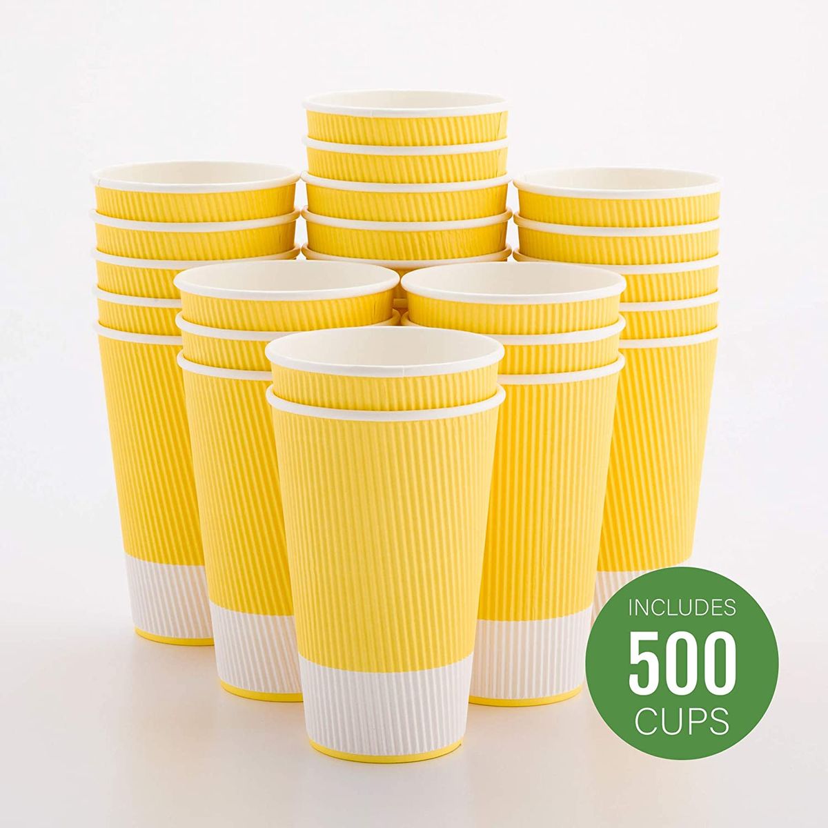 12 oz Gray Paper Coffee Cup - Ripple Wall - 3 1/2 x 3 1/2 x 4 1/4 - 500  count box