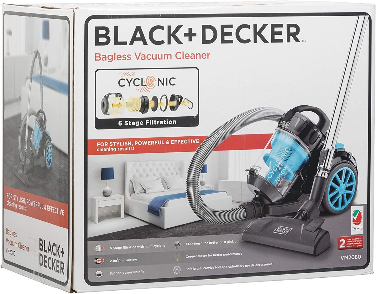 Black+Decker Multi-Cyclonic Bagless Vacuum Cleaner With 6 Stage