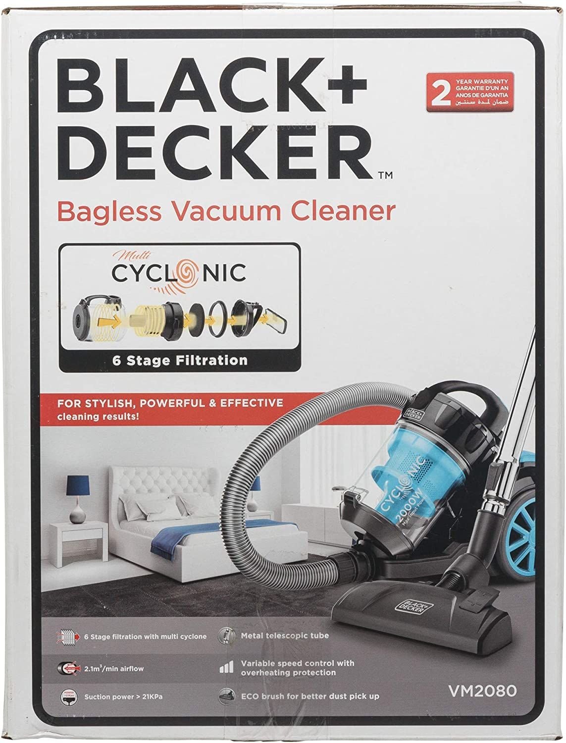 BLACK+DECKER VM1200-B5 Air Watts High Suction, 1-Litre Bagged Vacuum Cleaner