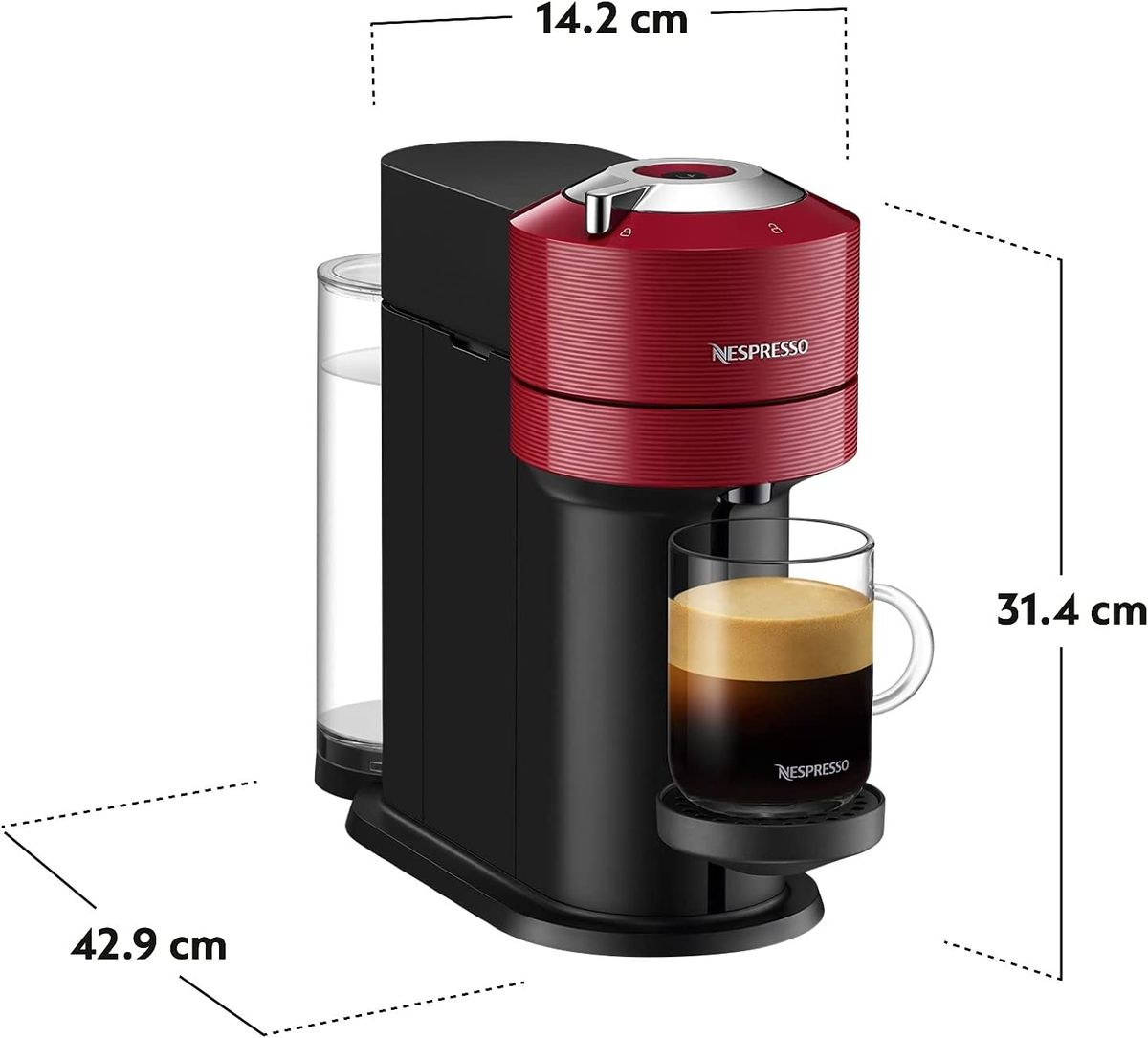 Ariete Moderna Espresso Machine - With Integrated Coffee Grinder Red