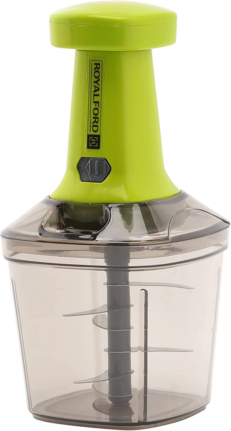 Royalford 1000 ML Push Chopper- RF11158, Compact Chopper with 6 Blades