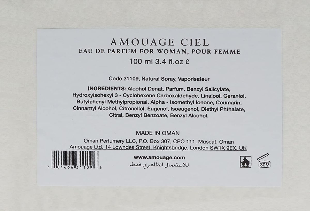 AMOUAGE Ciel Woman Eau De Parfum Vaporiser Spray For Women 100 ml