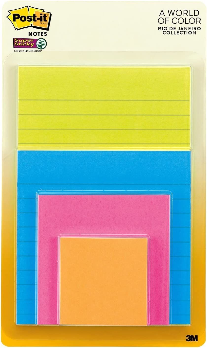 Post-It Notes Super Sticky Rio de Janeiro Collection 3 x 3 Inch