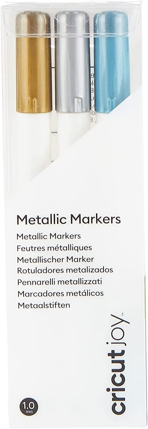Cricut Joy Metallic Markers, 1.0 (3) Gold, Silver, Blue