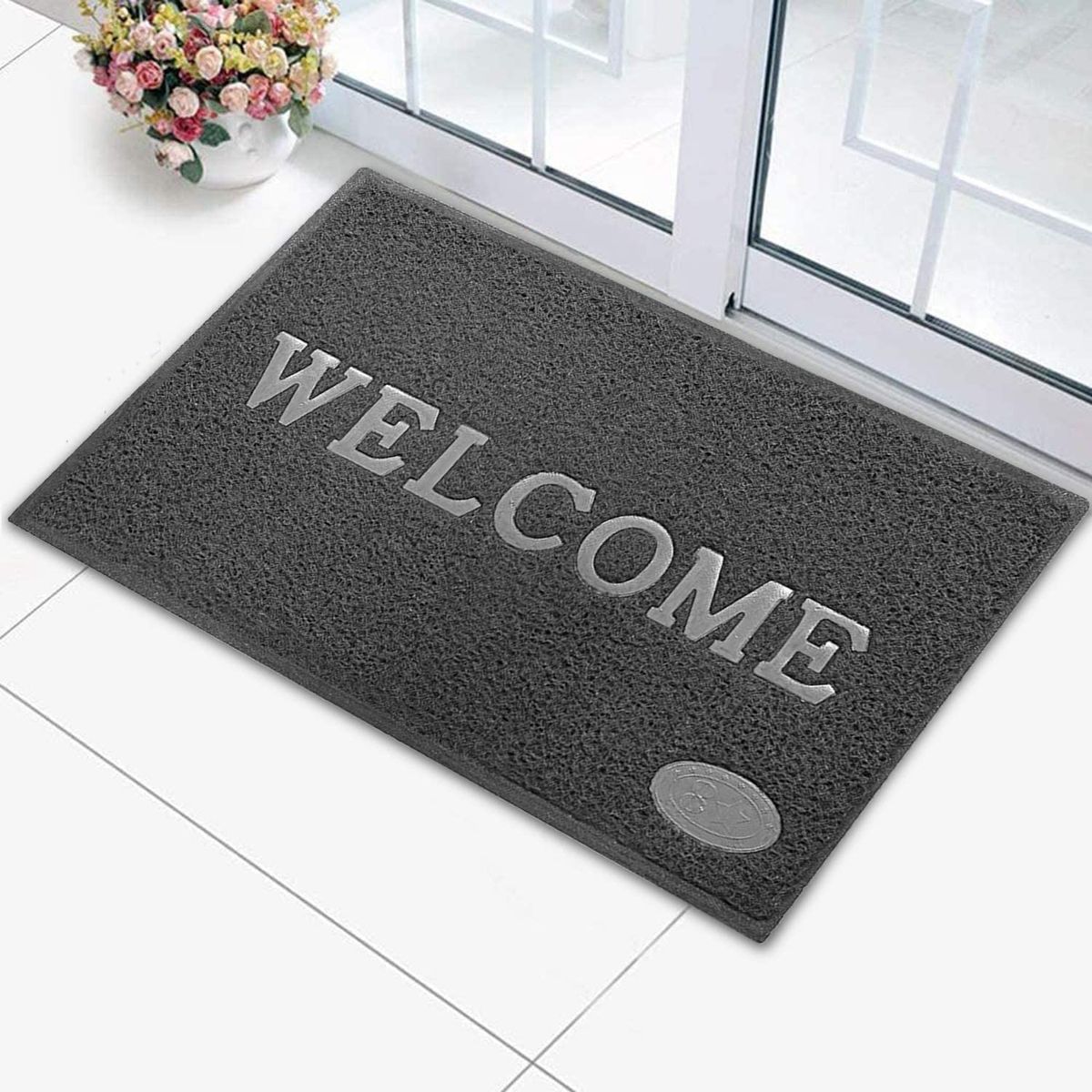 Kuber Industries Carpet, Water Absorption Embossed Floral Pattern Floor Mat