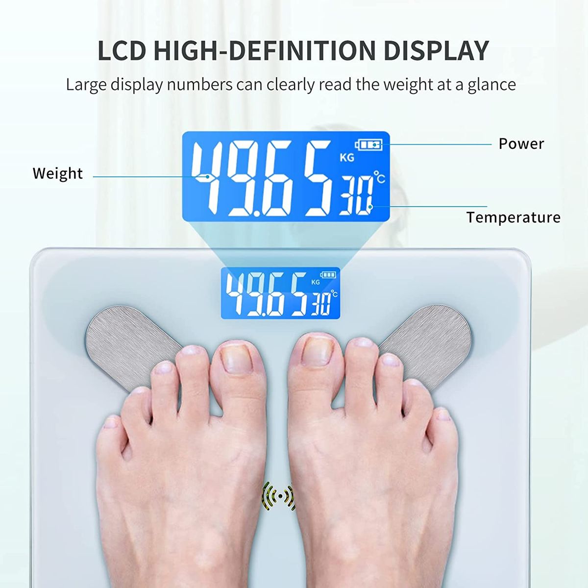 Balancefrom Digital Body Weight Bathroom Scale with Step-On Technology and Backlight Display, 400 Pounds, Silver