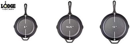 Lodge Seasoned Cast Iron Skillet w/ Tempered Glass Lid (10.25 inch) - Cast Iron Frying Pan with Lid Set.