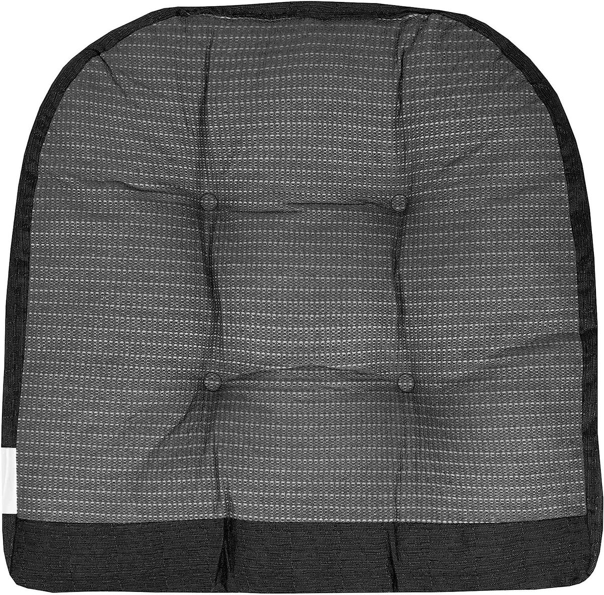 Sweet Home Collection Velvet Rocking Chair Cushion 2 Piece Tufted Non Slip  Set of Upper and Lower Cushions, Black