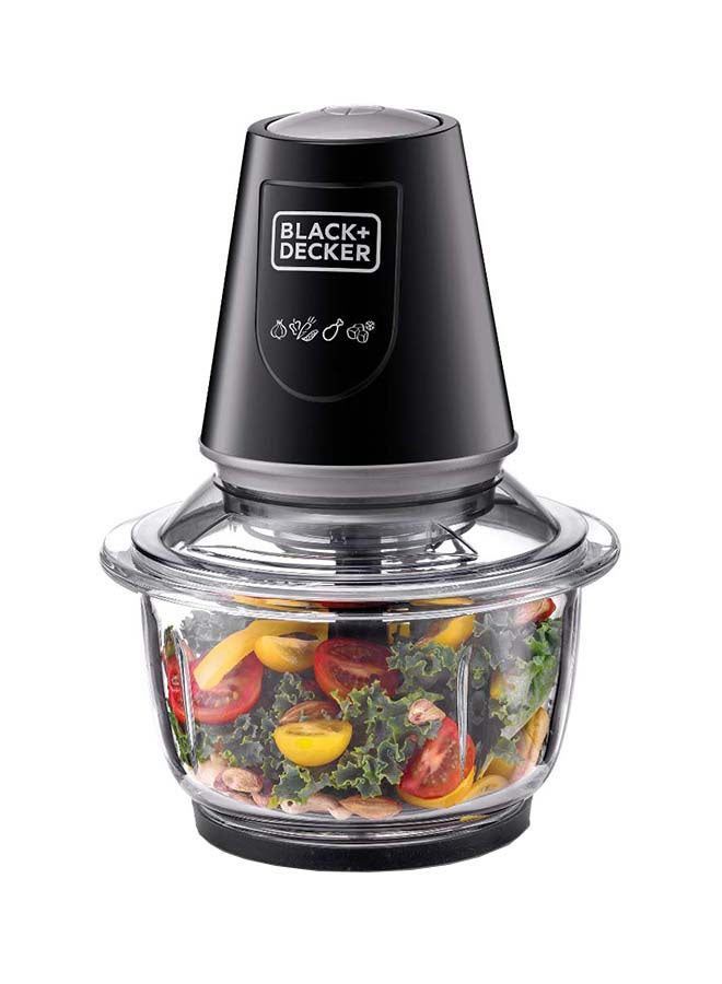 BLACK+DECKER Food Chopper With Mincer Grinder Function, Glass Bowl