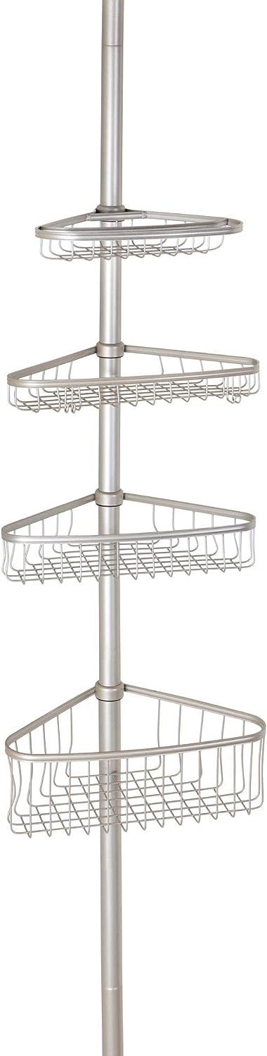 Interdesign York Tension Shower Caddy Silver