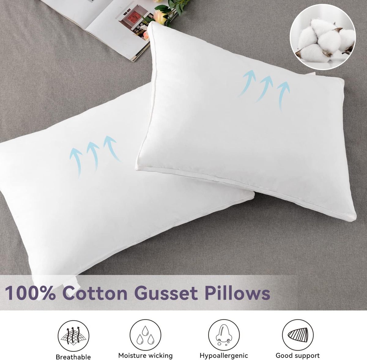 Hotel Pillow, Luxury hotel quality, Kingsize 50x90cm