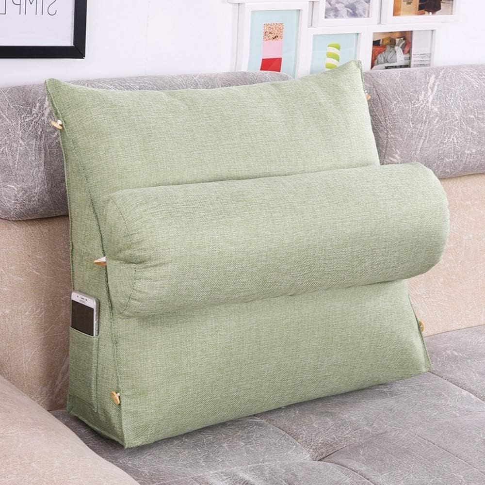 Triangular Wedge Pillow, Reading Pillow, Back Pillow With Removable Neck  Roll And Side Pockets, Back Pillow, Backrest For The Office, Reading Or Tv