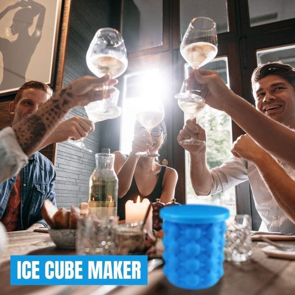 The Ultimate Ice Cube Maker Silicone Bucket with Lid Makes Small Size  Nugget Ice Chips for Soft Drinks, Cocktail Ice, Wine On Ice, Crushed Ice  Maker Cylinder Ice Trays, Ice Cup Maker